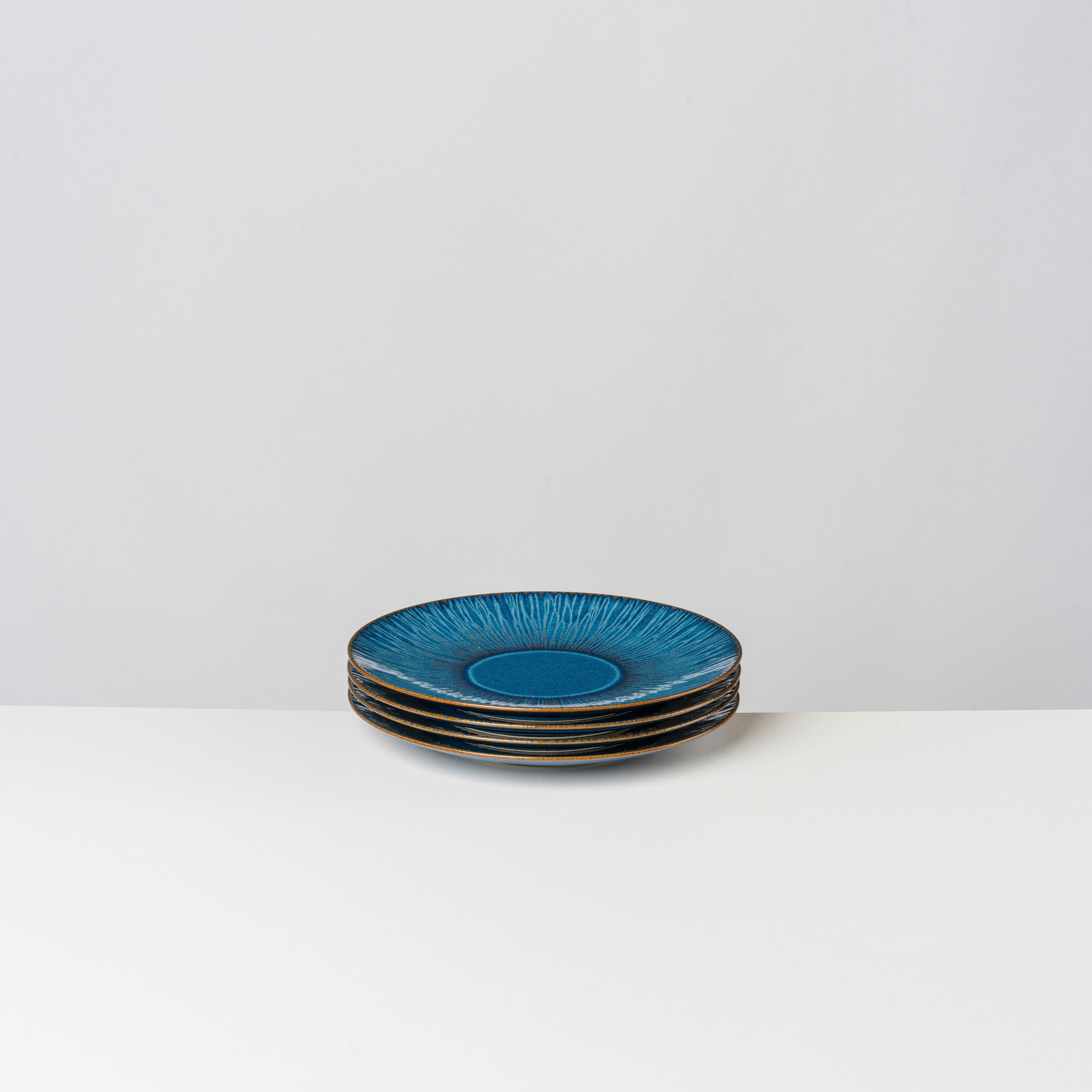 DESSERTTELLERSET Blau 4-teilig EISFALL  - Blau, Basics, Keramik (21/2,5cm) - Gipfelstück