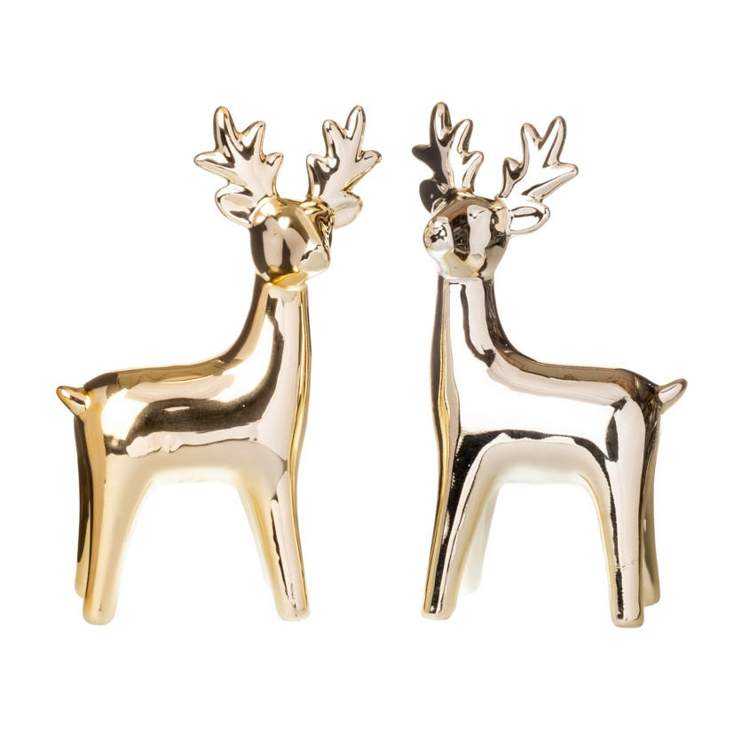 DEKORATIONSHJORT  - guldfärgad, Lifestyle, keramik (10/6/15cm) - X-Mas