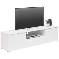LOWBOARD Spice  165/42/40 cm  - Weiß Hochglanz/Silberfarben, Design, Holzwerkstoff/Kunststoff (165/42/40cm) - Carryhome
