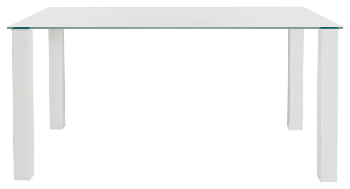 ESSTISCH in Glas, Holzwerkstoff 160/90/76 cm  - Weiß Hochglanz/Weiß, Design, Glas/Holzwerkstoff (160/90/76cm) - MID.YOU
