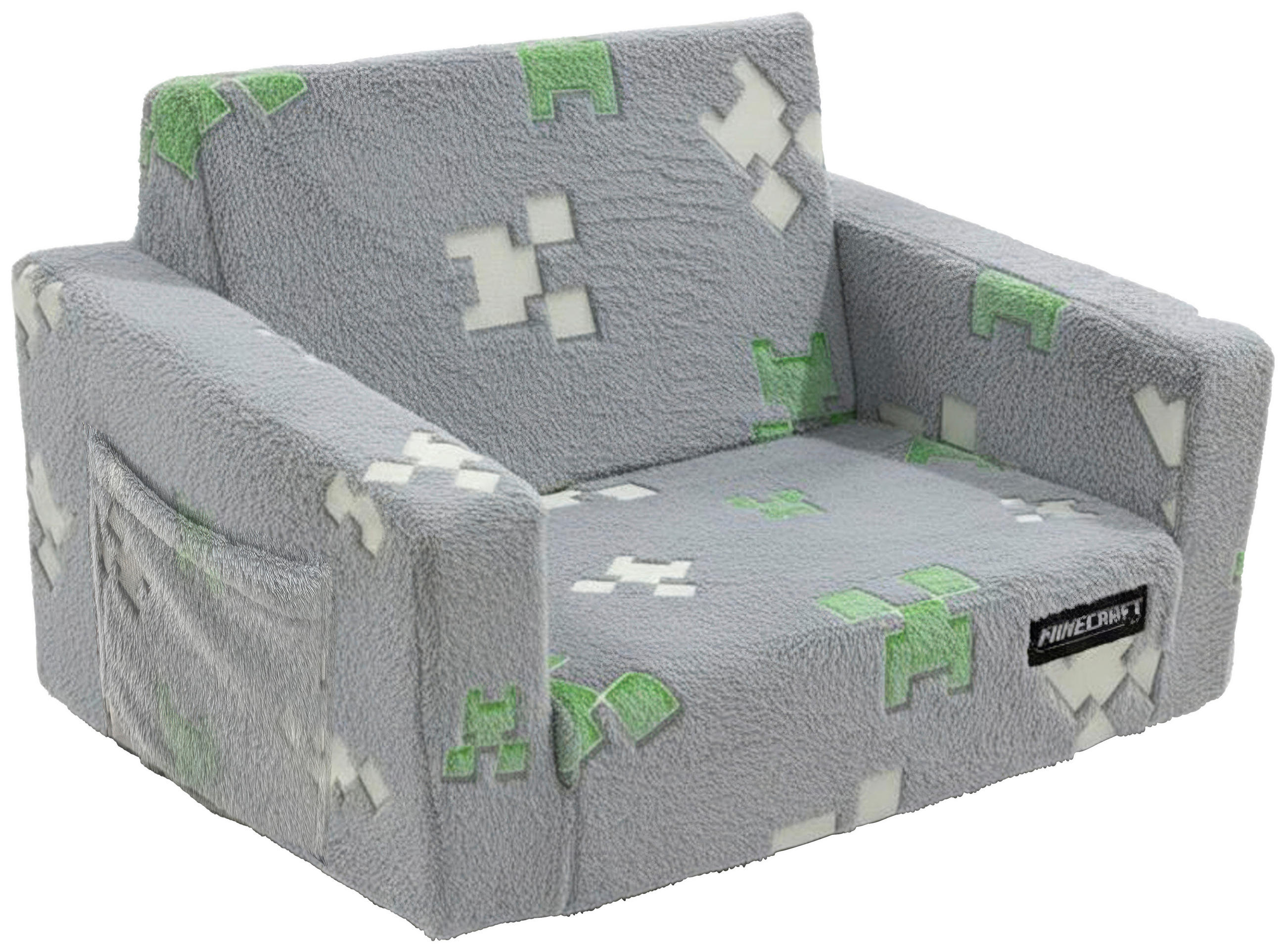 JUGEND- UND KINDERSOFA Minecraft in Grau  - Grau, Trend, Textil (105/58/41cm) - Minecraft
