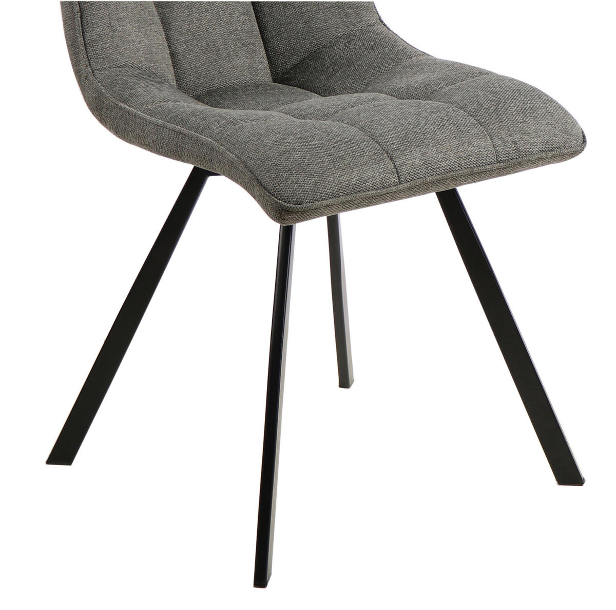 STUHL Leinenoptik Dunkelgrau, Schwarz  - Dunkelgrau/Schwarz, Design, Textil/Metall (47/61/86cm) - Xora