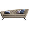 CHESTERFIELD-SOFA in Mikrofaser Schwarz, Taupe  - Taupe/Schwarz, Design, Textil/Metall (223/84/90cm) - Pure Home Lifestyle