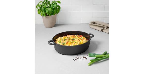 SERVIERPFANNE Greblon®-Antihaftbeschichtung - Klar/Edelstahlfarben, Basics, Glas/Metall (28/7,5cm) - Homeware Profession.