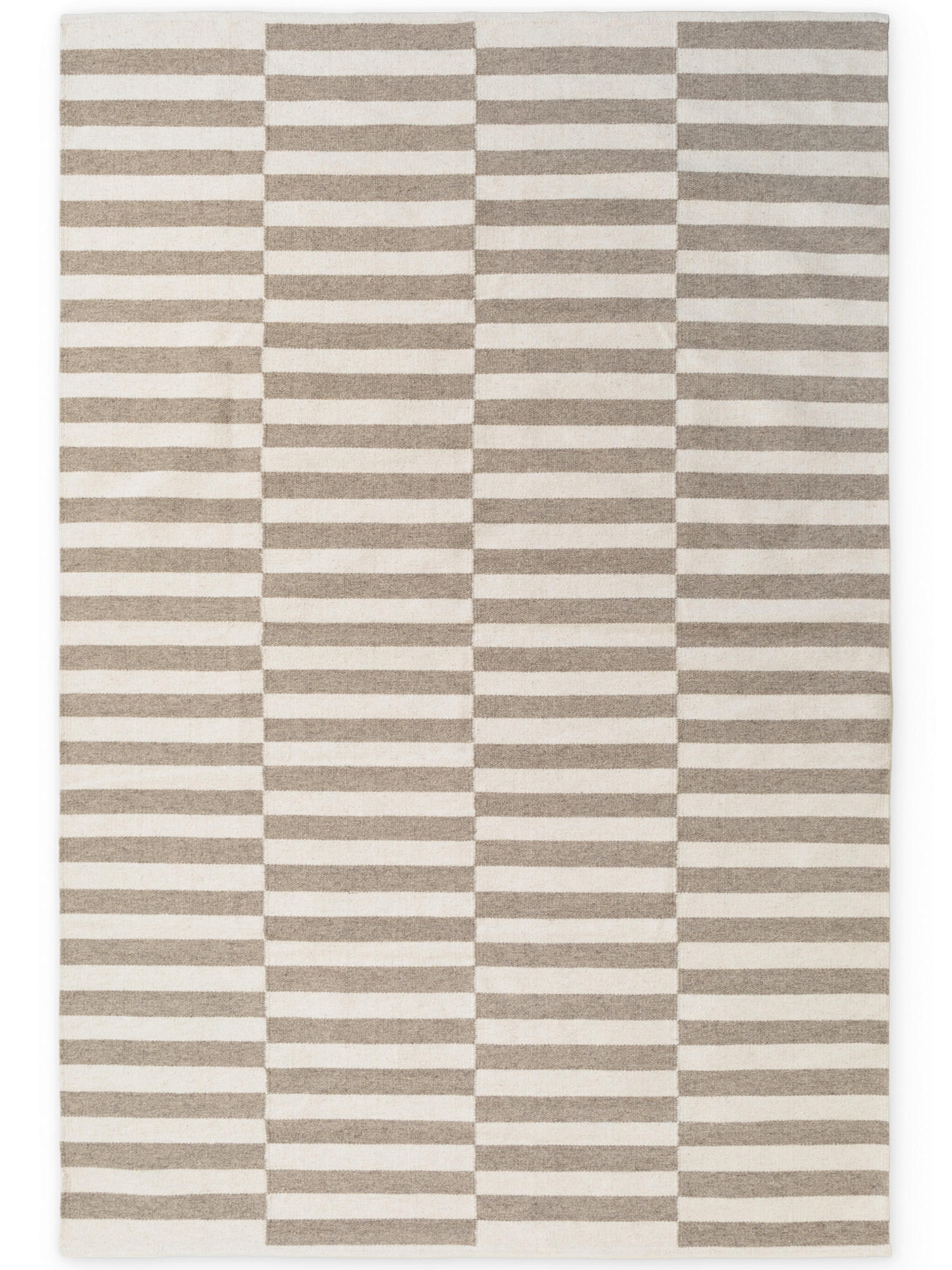 HANDWEBTEPPICH 200/300 cm Vika Weiß, Greige rechteckig  - Greige/Weiß, Basics, Textil (200/300cm) - Hanse Home