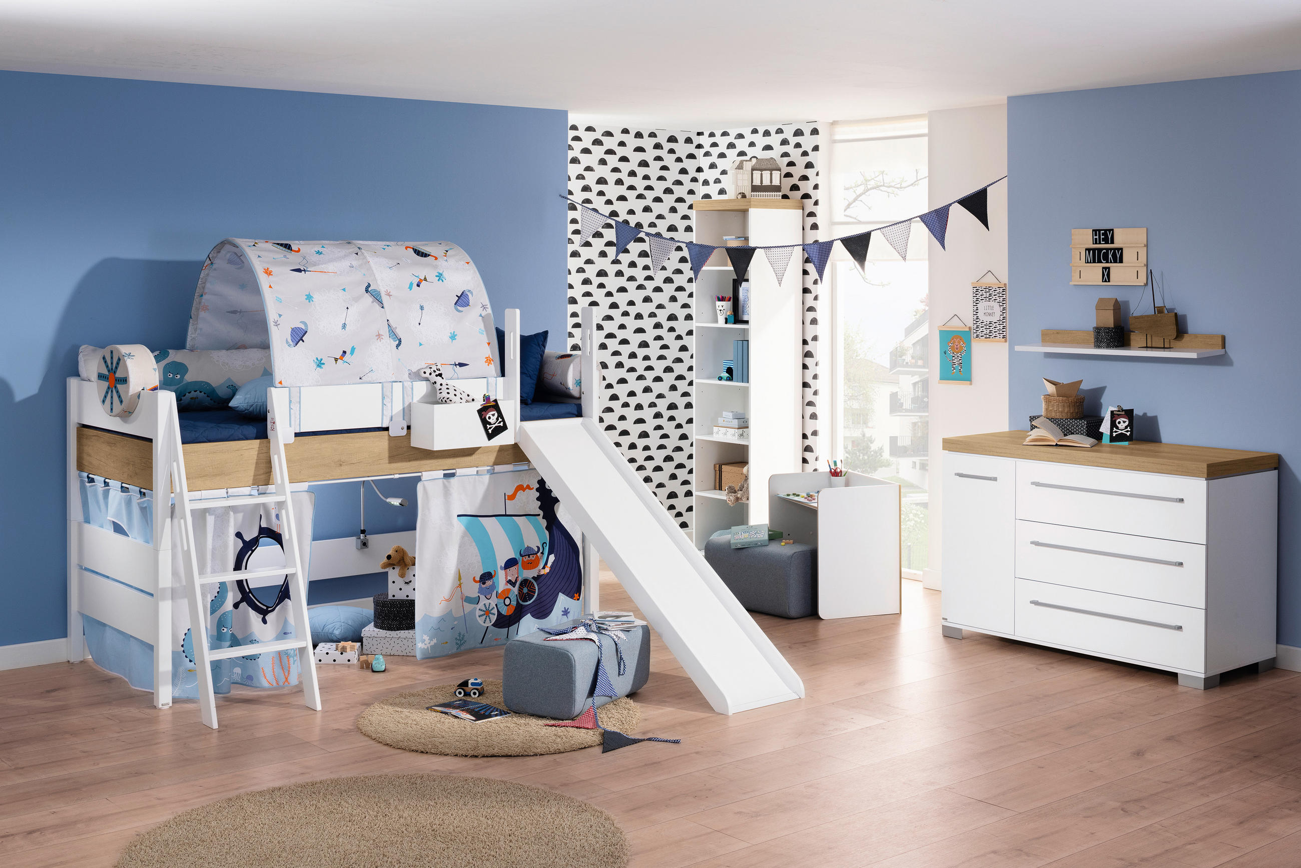 BABYREGAL Kira Eiche Nebraska/Kreideweiß Eichefarben, Weiß  - Eichefarben/Weiß, Basics, Holzwerkstoff (48,4/205,9/39,6cm) - Paidi