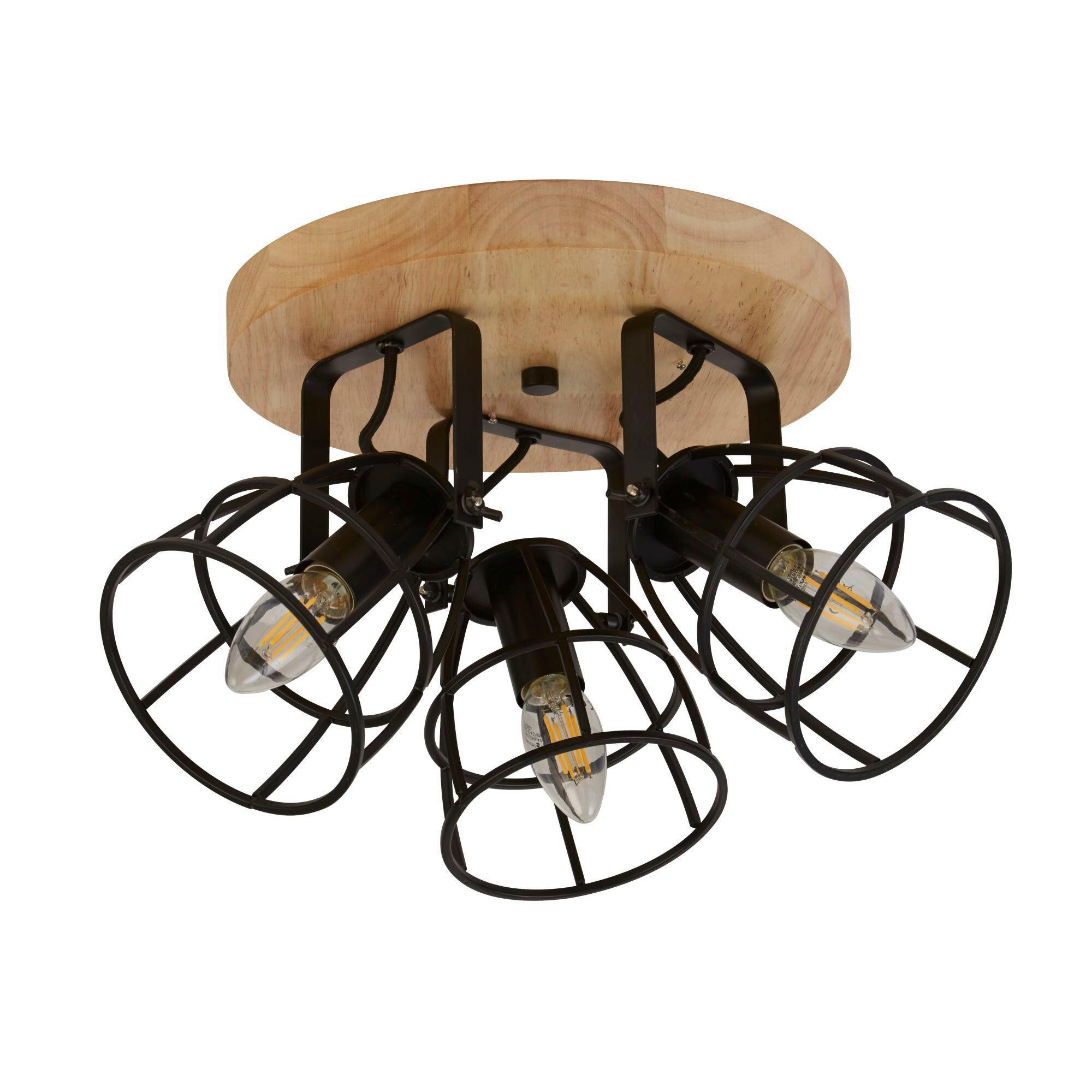 TAKLAMPA Vision 38/17 cm  - svart, Basics, metall/trä (38/17cm)