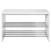 REGÁL NA TOPÁNKY, chrómová, biela s vysokým leskom, 81/55/30 cm - biela s vysokým leskom/chrómová, Konventionell, kov/kompozitné drevo (81/55/30cm)