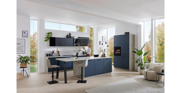 EINBAUKÜCHE   - Blau/Grau, Design, Holzwerkstoff - Novel