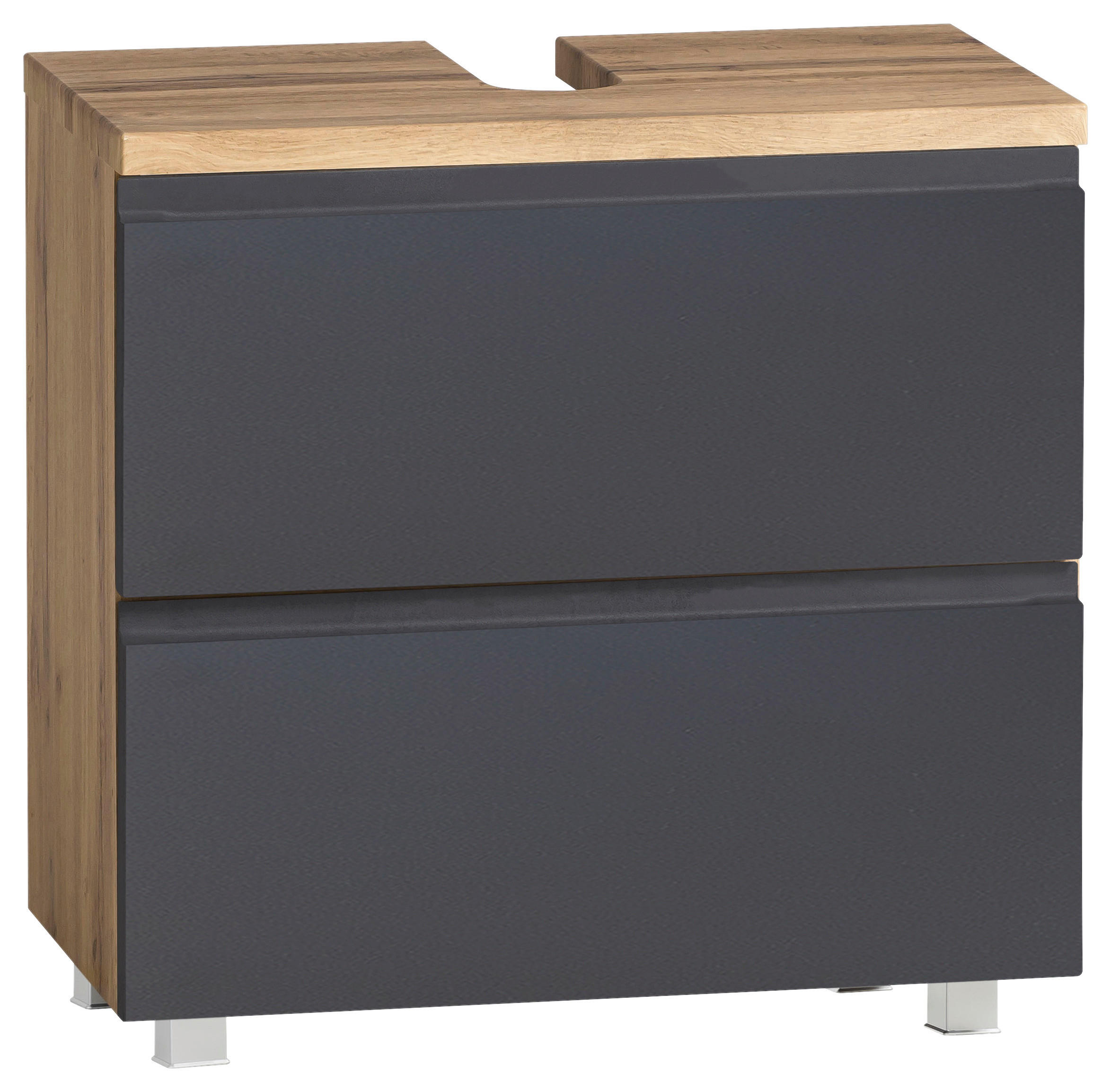 WASCHBECKENUNTERSCHRANK 60/56/35 cm  - Eiche Wotan/Grau, MODERN, Holzwerkstoff (60/56/35cm) - Held