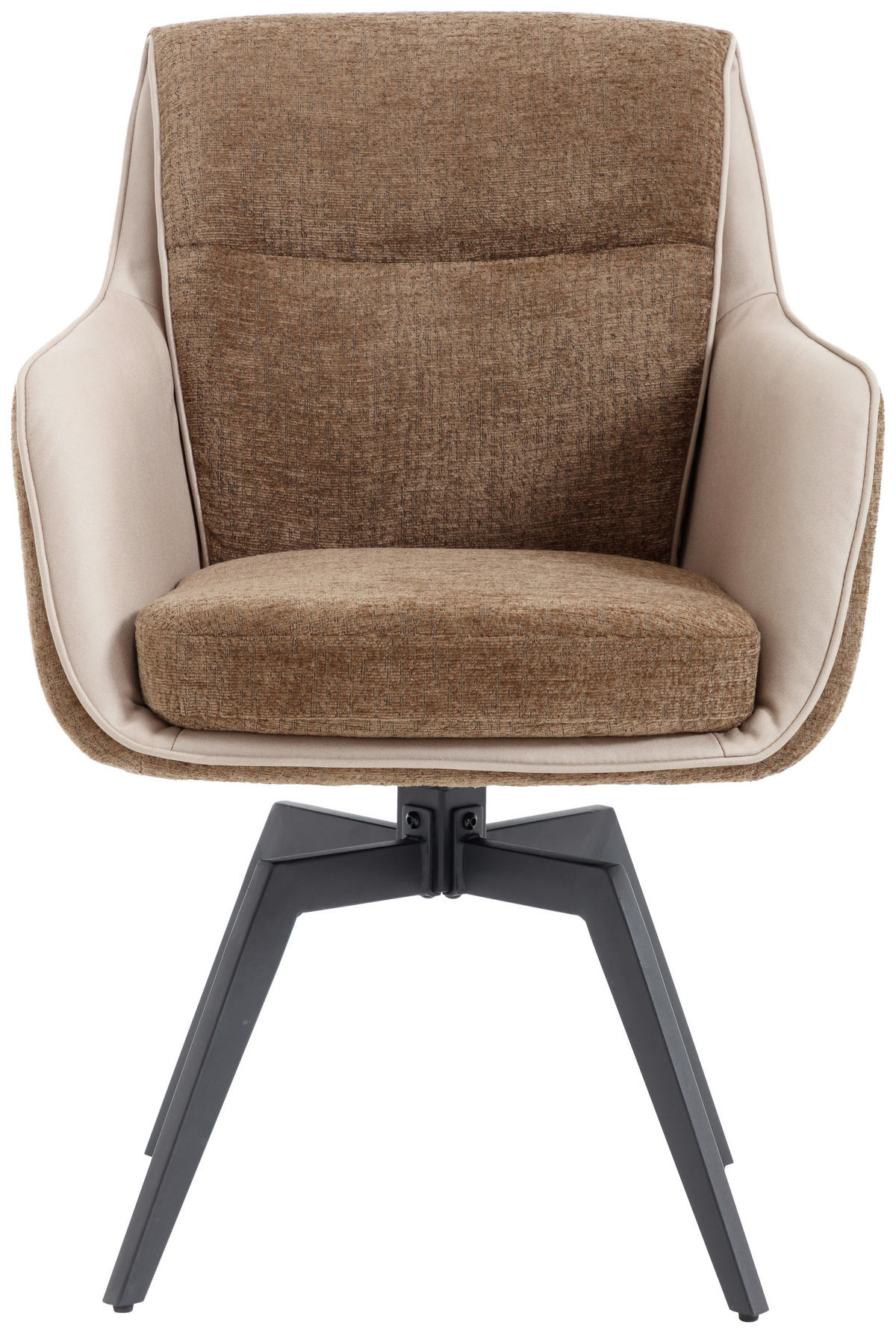 ARMLEHNSTUHL  in Eisen Chenille, Jacquard  - Schwarz/Braun, MODERN, Textil/Metall (62/92/68cm) - Livetastic