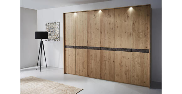 DREHTÜRENSCHRANK in Eichefarben - Chromfarben/Eichefarben, Natur, Holz/Holzwerkstoff (299,2/229,4/59,5cm) - Dieter Knoll