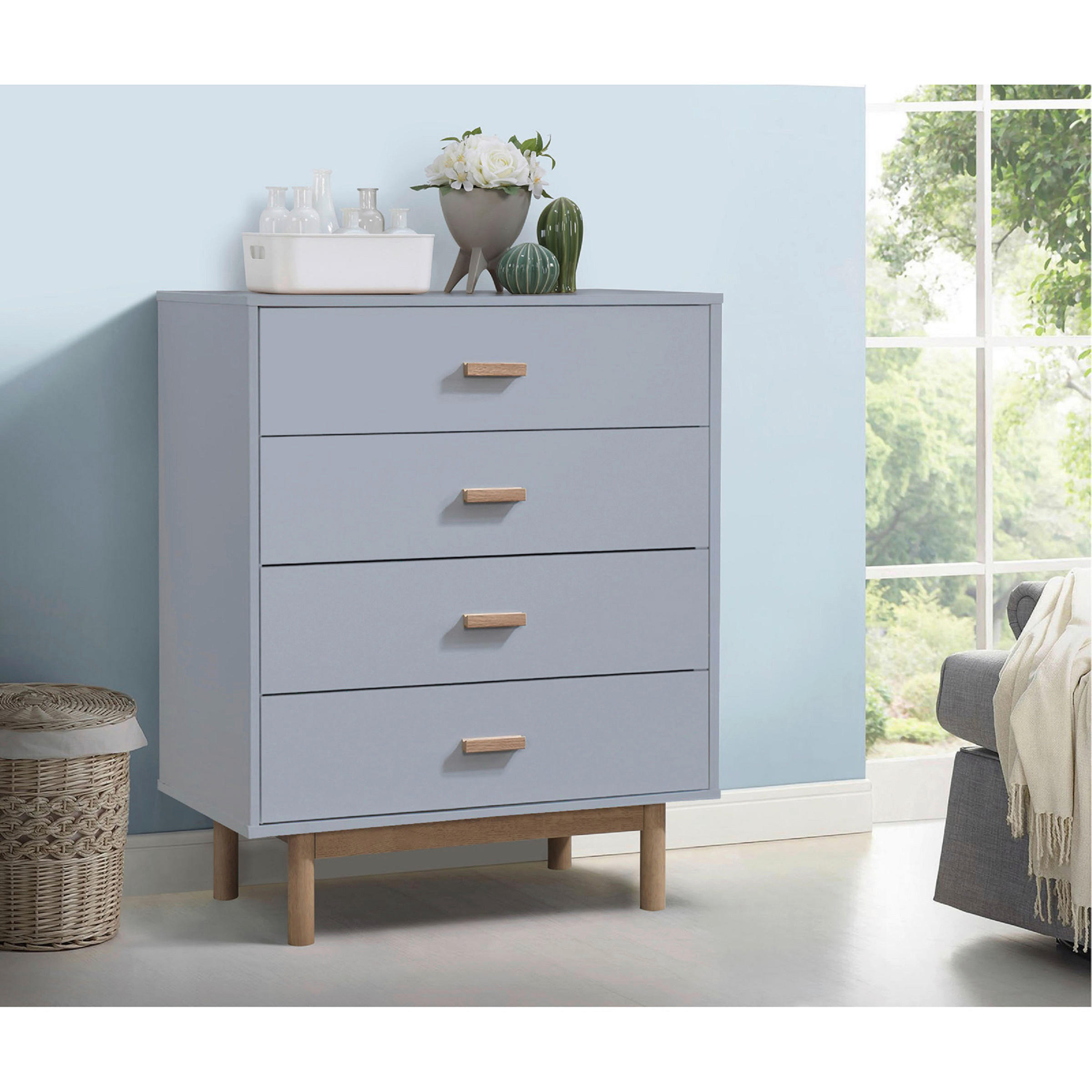 KOMMODE Melanie  in 80/100/44 cm  - Eichefarben/Grau, Design, Holzwerkstoff (80/100/44cm) - MID.YOU