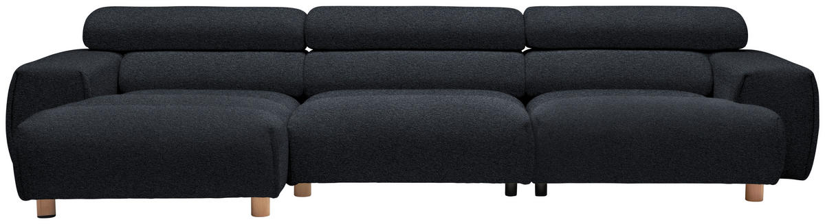 HÖRNSOFFA i velour antracit  - antracit, Natur, trä/textil (150/329cm) - Livetastic