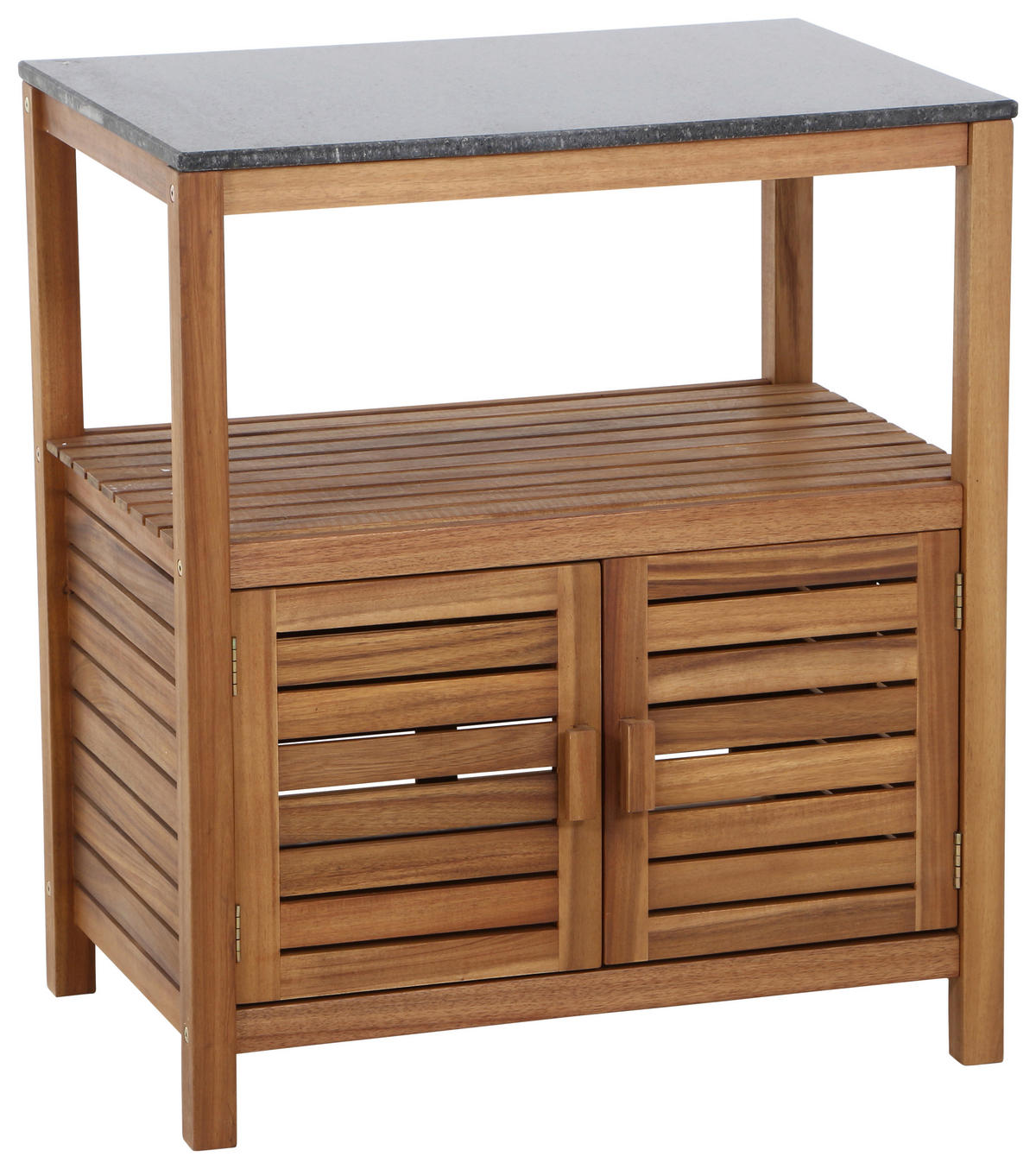 OUTDOORKÜCHE - Schwarz/Akaziefarben, MODERN, Holz/Stein (75/87/52cm) - Siena Garden