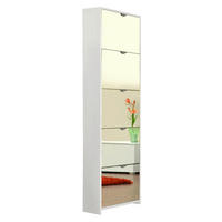 OMARA Z LOPUTAMI ZA ČEVLJE bela - bela, Design, steklo/leseni material (58/177/17cm) - Xora