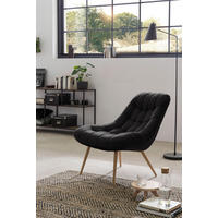 XXL-SESSEL Samt Naturfarben, Schwarz    - Schwarz/Naturfarben, MODERN, Textil/Metall (76/85,6/85,6cm) - Livetastic