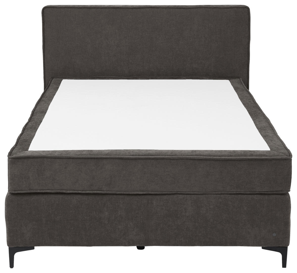 BOXSPRINGBETT 120/200 cm,  in Grau, Matratze, Topper, H3 = fest  - Schwarz/Grau, Design, Textil/Metall (120/200cm) - Tom Tailor