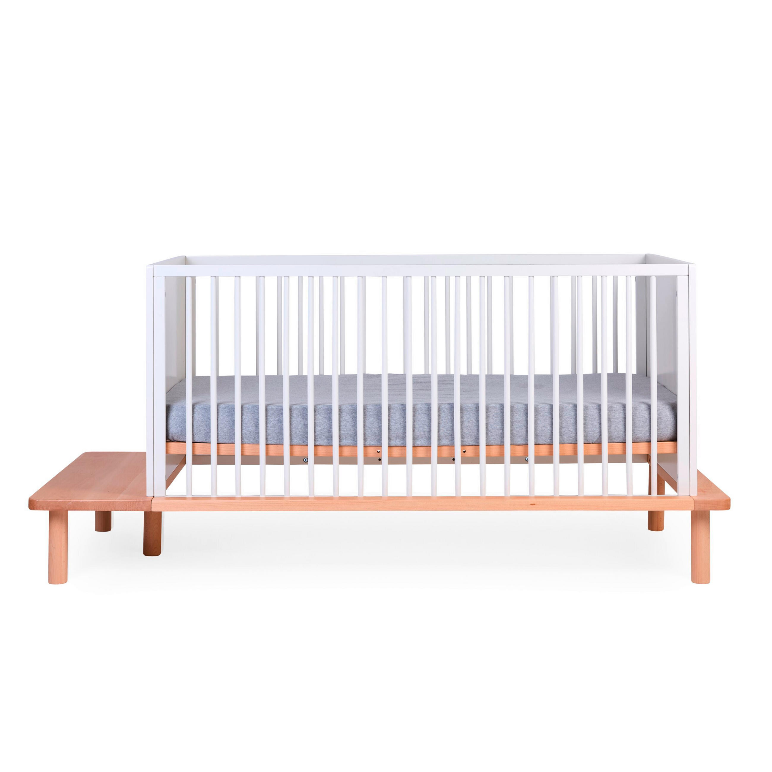 GITTERBETT Evobed 5in1 Naturel inkl. Rausfallschutz B140PLF  - Weiß/Naturfarben, KONVENTIONELL (182/84/84cm) - Childhome