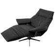 RELAXSESSEL in Leder Schwarz  - Beige/Schwarz, Design, Leder/Metall (92/79/82cm) - Dieter Knoll