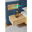 BOXSPRINGBETT 180/200 cm  in Eichefarben, Blau  - Blau/Eichefarben, Natur, Holz/Textil (180/200cm) - Valnatura