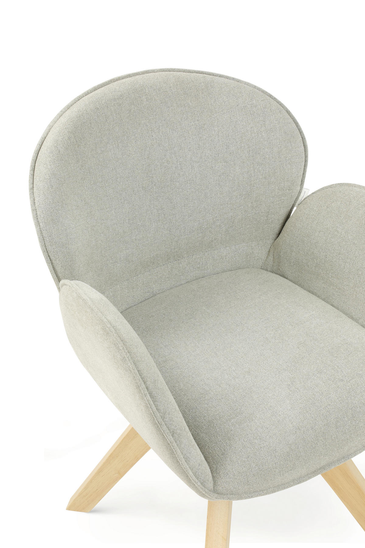 ARMLEHNSTUHL in Holz, Textil Hellbraun, Graugrün  - Hellbraun/Graugrün, Basics, Holz/Textil (61/82/63,5cm) - Tom Tailor