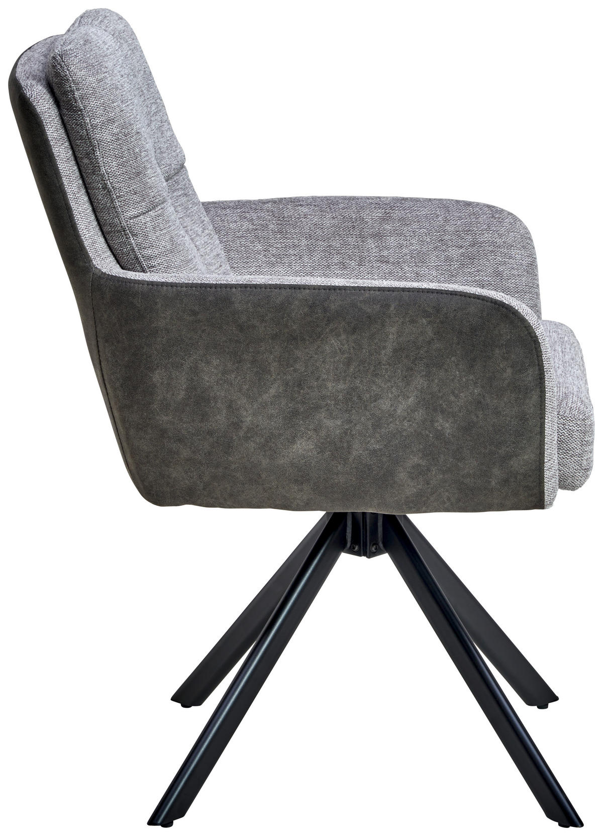 ARMLEHNSTUHL  in Eisen Leinenoptik  - Schwarz/Grau, LIFESTYLE, Holz/Textil (60/88/67cm) - MID.YOU