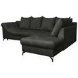ECKSOFA Schwarz Struktur  - Schwarz, KONVENTIONELL, Textil/Metall (274/194cm) - Carryhome