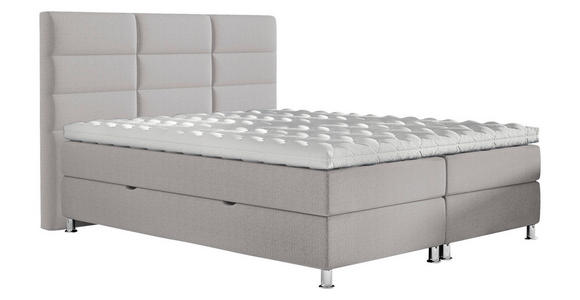 BOXBETT 140/200 cm  in Grau  - Chromfarben/Grau, KONVENTIONELL, Textil/Metall (140/200cm) - Carryhome