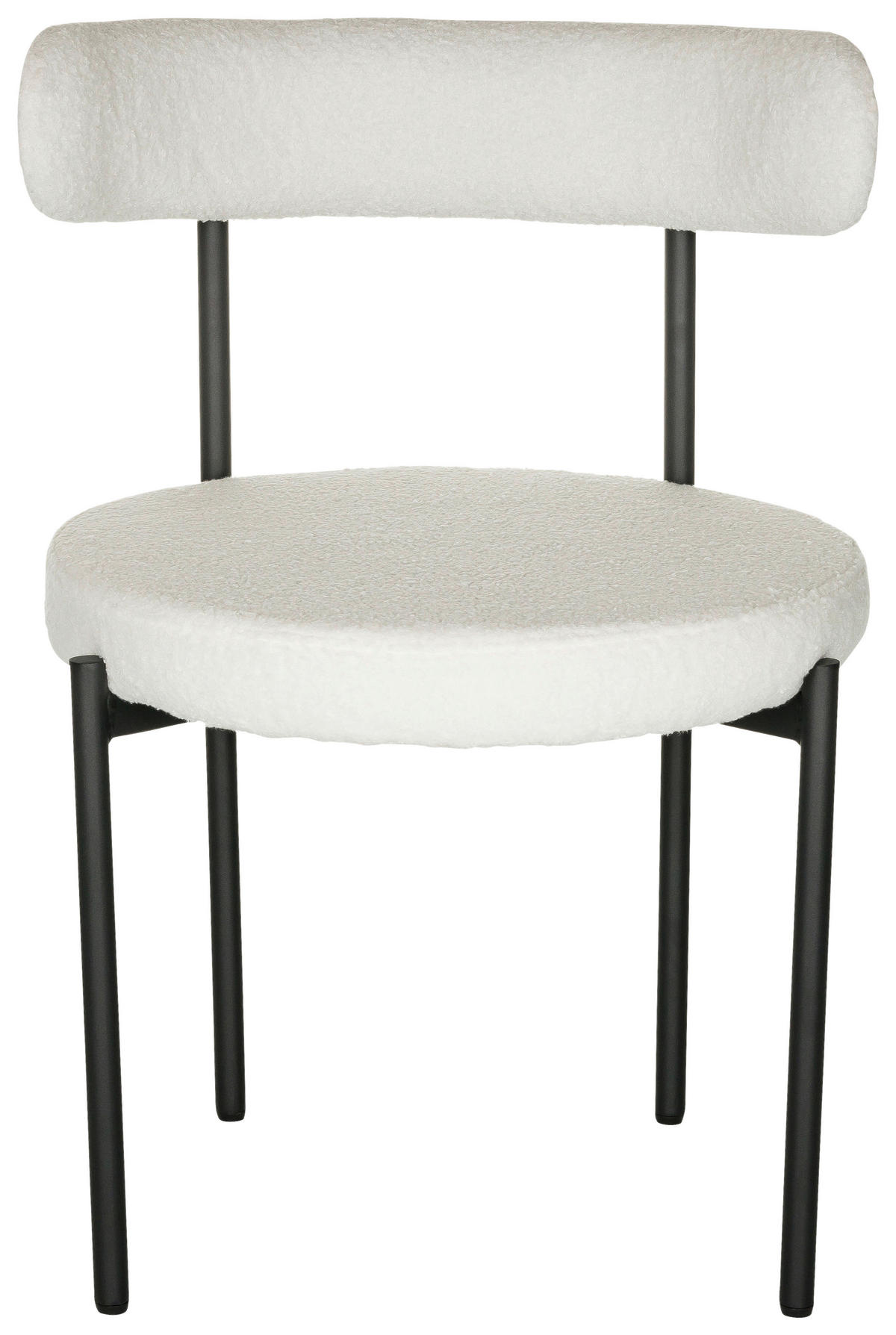 STOL bouclé  - vit/svart, Basics, metall/textil (55/78/56cm) - MID.YOU