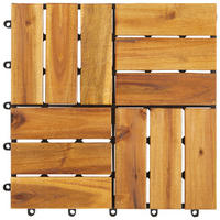 TERRASSENFLIESE Akaziefarben 10 Stück  - Akaziefarben, Design, Holz/Kunststoff (30/30/2,4cm) - Ambia Garden