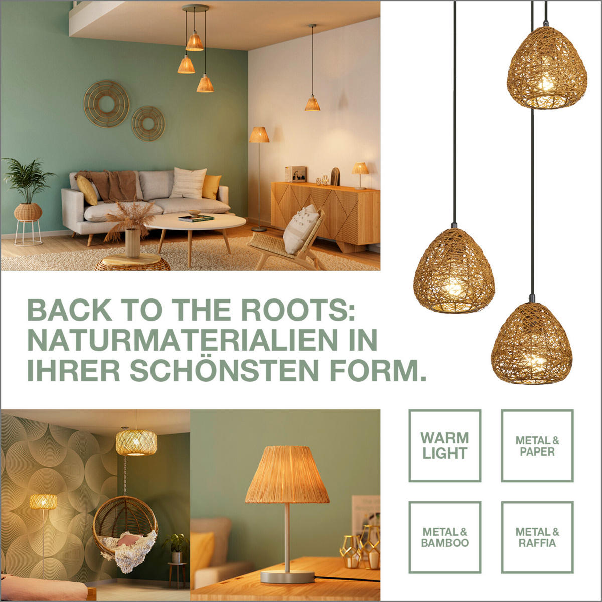 HÄNGELEUCHTE 61/16/150 cm  - Beige, Basics, Papier/Metall (61/16/150cm) - Osram