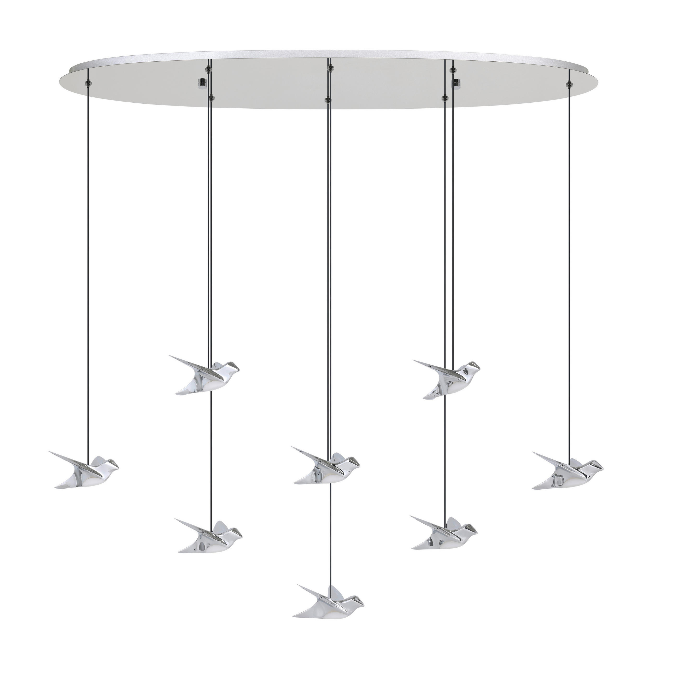 LED-PENDELLEUCHTE 116/26/150 cm  - Chromfarben, Design, Kunststoff/Metall (116/26/150cm) - Eglo