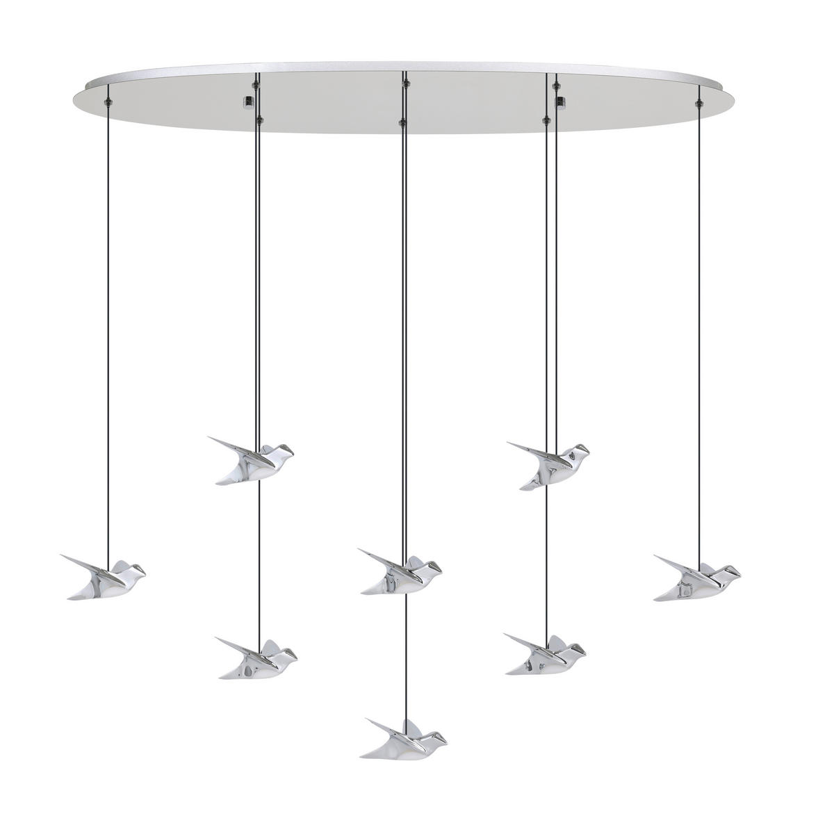 LED-PENDELLEUCHTE 116/26/150 cm  - Chromfarben, Design, Kunststoff/Metall (116/26/150cm) - Eglo