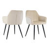 ARMLEHNSTUHL-SET 2 Stück  in Samt  - Beige/Schwarz, Design, Textil/Metall (59/83/62cm) - Livetastic