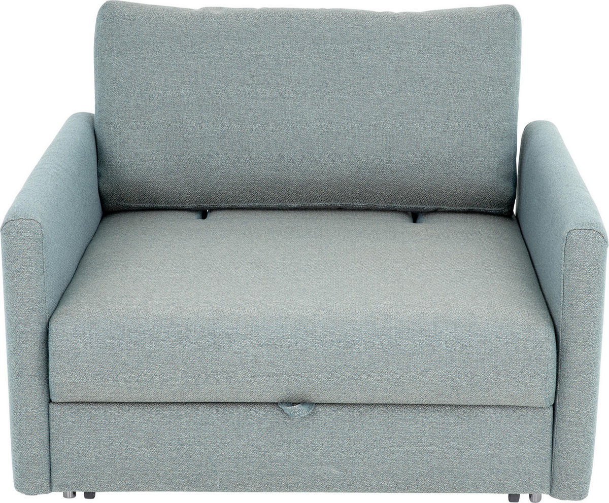 SCHLAFSESSEL Flachgewebe Türkis, Beige    - Türkis/Chromfarben, Design, Textil/Metall (96/88/120cm) - Bali
