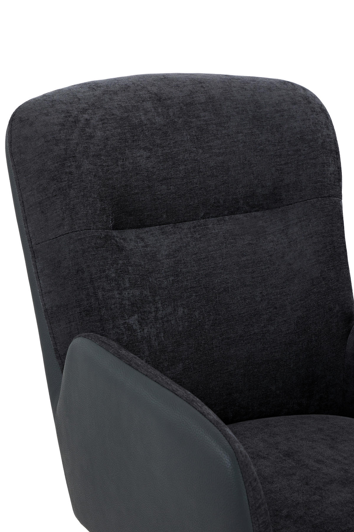 ARMLEHNSTUHL-SET 2 Stück  in Stahl Lederlook, Webstoff  - Schwarz, MODERN, Textil/Metall (57/91/67,5cm) - MID.YOU