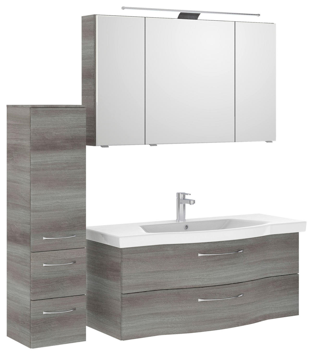 BADEZIMMER 4-teilig  in 152 cm  - Chromfarben/Graphitfarben, KONVENTIONELL, Glas/Keramik (152cm) - Pelipal