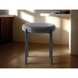 HOCKER Webstoff Dunkelgrau  - Dunkelgrau/Schwarz, Basics, Textil/Metall (43,5/48/43,5cm) - Xora