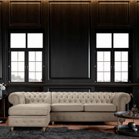 ECKSOFA Mikrofaser Taupe  - Taupe/Braun, Design, Holz/Textil (182/284cm) - P & B