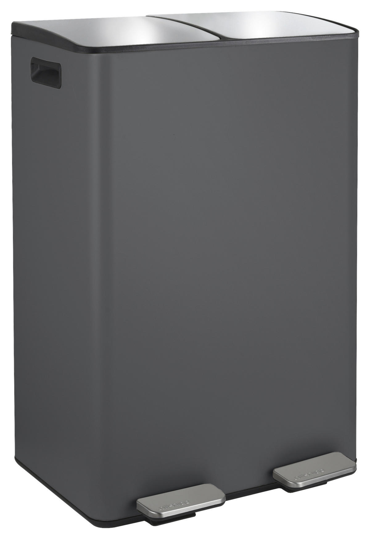 TRETEIMER 60 L  - Dunkelgrau/Schwarz, Basics, Kunststoff/Metall (45/30/71cm) - Spirella