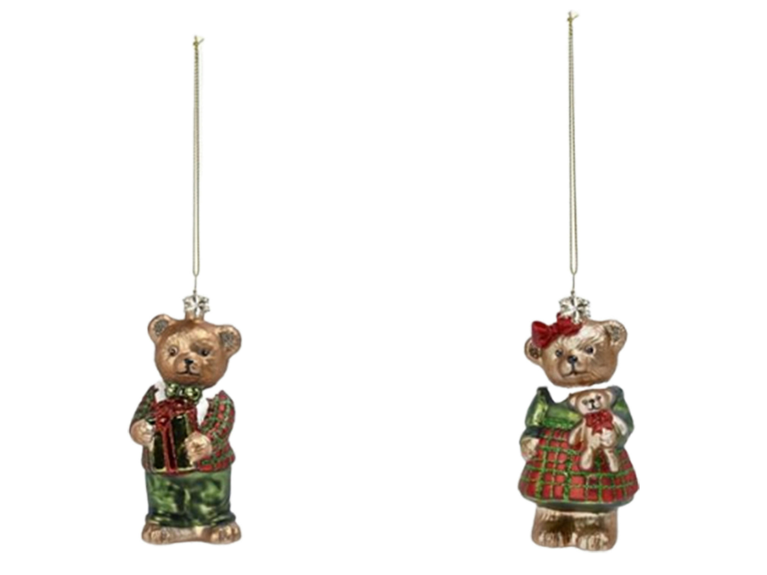 DEKOHÄNGER  - Rot/Braun, LIFESTYLE, Glas/Textil (5,9/13,3/5,5cm) - X-Mas