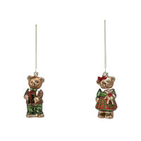 DEKOHÄNGER  - Rot/Braun, LIFESTYLE, Glas/Textil (5,9/13,3/5,5cm) - X-Mas