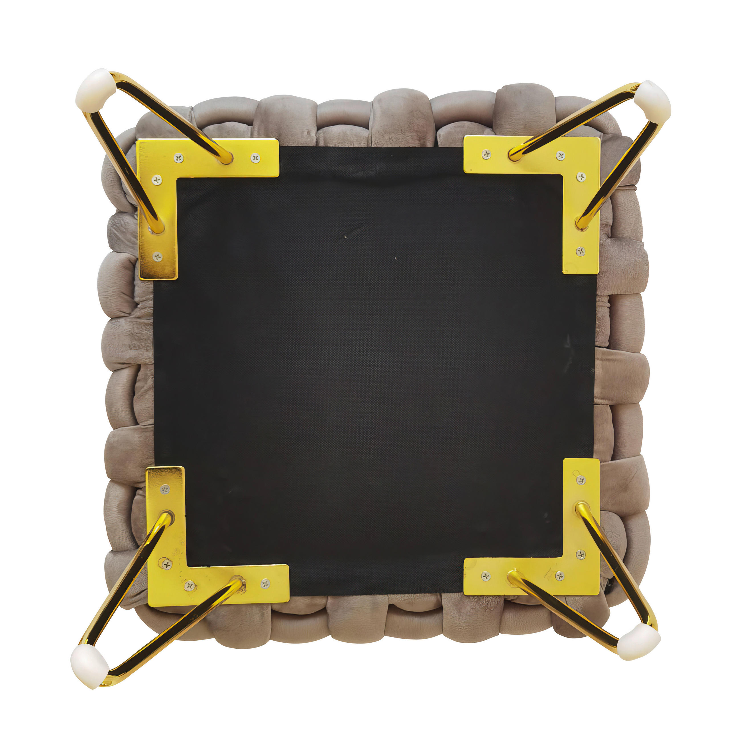 Thumbnail - Xora Hocker Amy, Grau, Gold, Metall, Textil, quadratisch, 44x41x44 cm, Wohnzimmer, Hocker, Sitzhocker