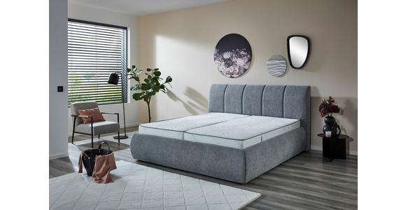 POLSTERBETT Silberfarben 180/200 cm  - Silberfarben/Schwarz, KONVENTIONELL, Kunststoff/Textil (180/200cm) - Carryhome