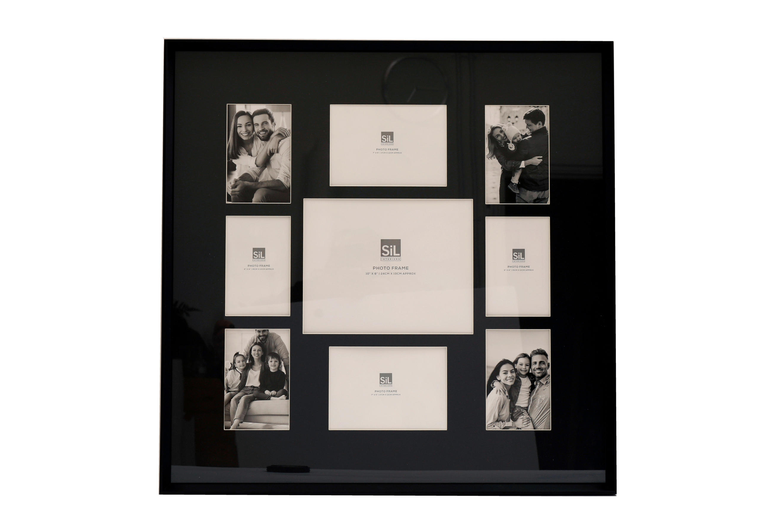 KOLLÁZS KÉPKERET fehér, fekete  - fekete/fehér, Basics, faalapú anyag/Üveg (64.5/64.5/3cm)