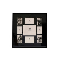 KOLLÁZS KÉPKERET fehér, fekete  - fekete/fehér, Basics, faalapú anyag/Üveg (64.5/64.5/3cm)