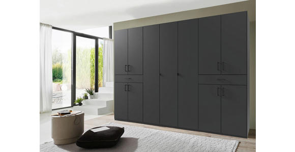 DREHTÜRENSCHRANK in Graphitfarben - Schwarz/Graphitfarben, KONVENTIONELL, Holzwerkstoff/Kunststoff (313/208/58cm) - Carryhome