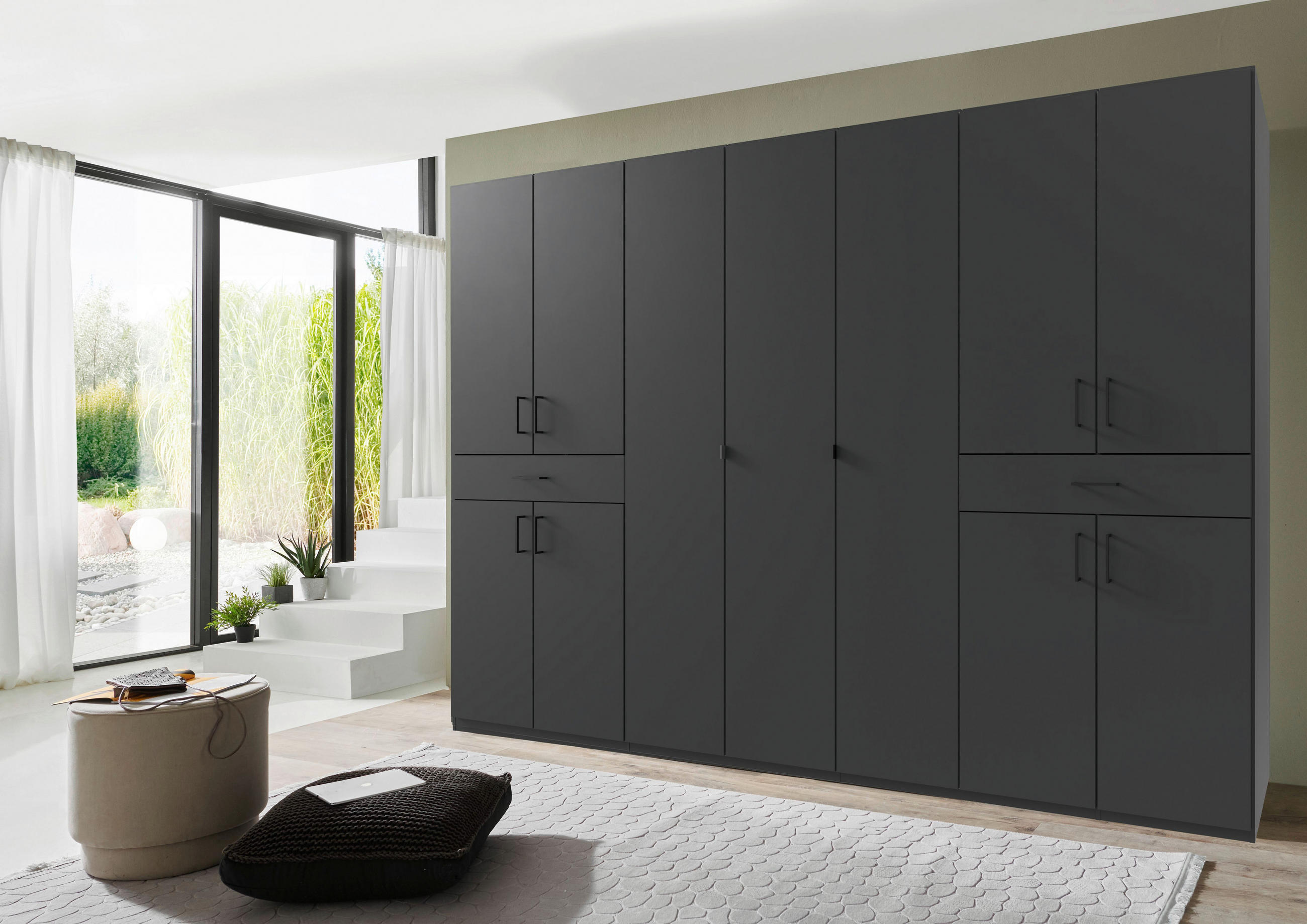 DREHTÜRENSCHRANK in Graphitfarben  - Schwarz/Graphitfarben, Konventionell, Holzwerkstoff/Kunststoff (313/208/58cm) - Carryhome