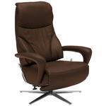 RELAXSESSEL in Leder Braun  - Edelstahlfarben/Braun, Design, Leder/Metall (75/106/88cm) - Dieter Knoll